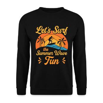 Surf Tropical Surfen Sommer Surfbrett Sport - Unisex Pullover - Schwarz - Vorne - Alina (178cm) & Michal (187cm)