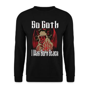 Satan Beelzebub Teufel Gothic Pentagram Mystisch - Unisex Pullover - Schwarz - Vorne - Alina (178cm) & Michal (187cm)