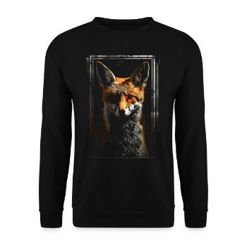 Fox Animal Lover Gift Motif animal sauvage - Sweat-shirt Unisexe - noir - Devant - Alina (178cm) & Michal (187cm)