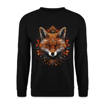 Fox Animal Lover Gift Motif animal sauvage - Sweat-shirt Unisexe - noir - Devant - Alina (178cm) & Michal (187cm)
