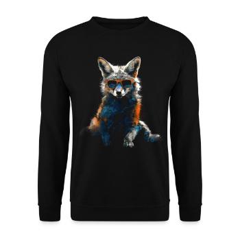 Fox Animal Lover Gift Motif animal sauvage - Sweat-shirt Unisexe - noir - Devant - Alina (178cm) & Michal (187cm)