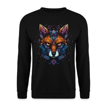 Fuchs Tierliebhaber Geschenk Wildtier Tier Motiv - Unisex Pullover - Schwarz - Vorne - Alina (178cm) & Michal (187cm)