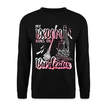 Bordeaux Rotwein lustiger Spruch, Redwine - Unisex Pullover - Schwarz - Vorne - Alina (178cm) & Michal (187cm)