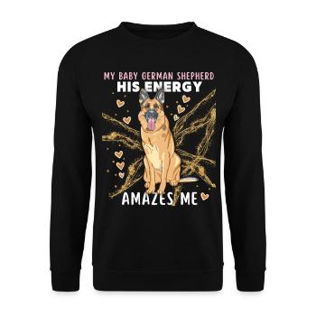 German Shepherd, pedigree dog funny saying - Unisex Sweatshirt - black - Front - Alina (178cm) & Michal (187cm)