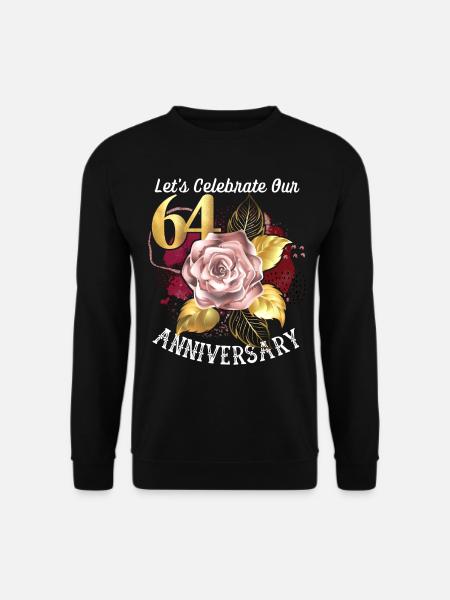 64. Jubiläum, Jubiläumsfeier, Hochzeitstag - Unisex Pullover - Schwarz