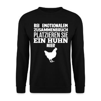 Huhn Landwirt Bauernhof Hühner - Unisex Pullover - Schwarz - Vorne - Alina (178cm) & Michal (187cm)