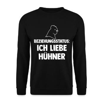 Huhn Landwirt Bauernhof Beziehungsstatus Hühner - Unisex Pullover - Schwarz - Vorne - Alina (178cm) & Michal (187cm)