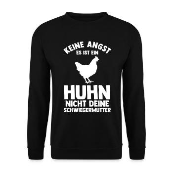 Huhn Landwirt Bauernhof Hühner - Unisex Pullover - Schwarz - Vorne - Alina (178cm) & Michal (187cm)