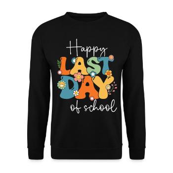 Groovy Happy Last Day of School Teacher Students - Unisex Sweatshirt - black - Front - Alina (178cm) & Michal (187cm)