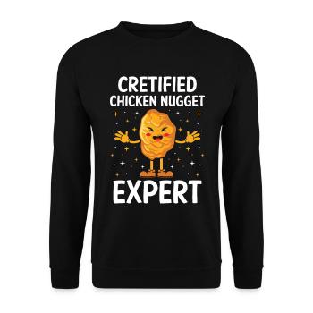 Foodie Nuggies Chicken Nugget Expert Food Tendies - Unisex Pullover - Schwarz - Vorne - Alina (178cm) & Michal (187cm)