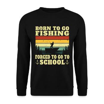 Né pour aller à la pêche cadeau pécheur humour - Sweat-shirt Unisexe - noir - Devant - Alina (178cm) & Michal (187cm)
