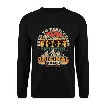 Retro Vintage 1952 Birthday Gift 1952 - Unisex Sweatshirt - black - Front - Alina (178cm) & Michal (187cm)