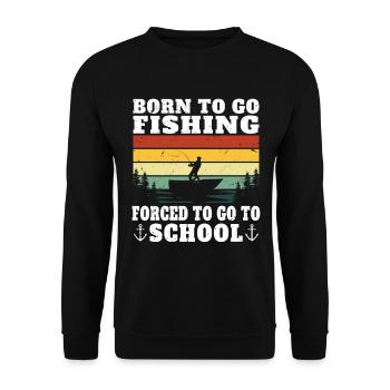 Né pour aller à la pêche cadeau pécheur humour - Sweat-shirt Unisexe - noir - Devant - Alina (178cm) & Michal (187cm)