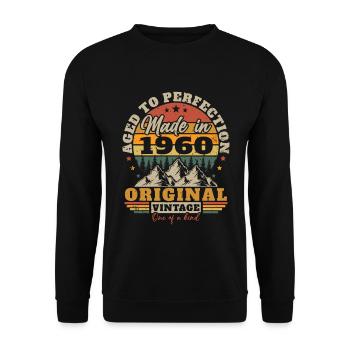 Original 1960 Retro Vintage Birthday Gift - Unisex Sweatshirt - black - Front - Alina (178cm) & Michal (187cm)
