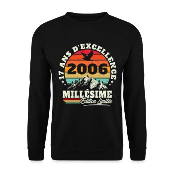 17 Ans 2006 Anniversaire Cadeau garçons et filles - Sweat-shirt Unisexe - noir - Devant - Alina (178cm) & Michal (187cm)