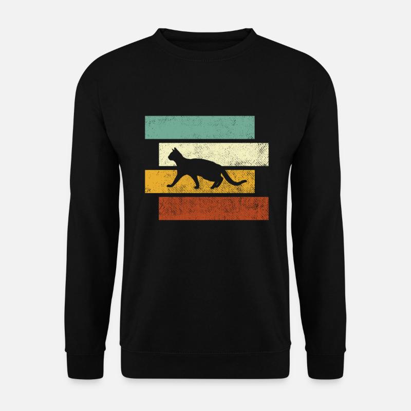 Cat Retro - Unisex Sweatshirt - black