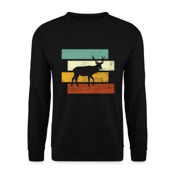 Hirsch Retro - Unisex Sweatshirt - black - Front - Alina (178cm) & Michal (187cm)