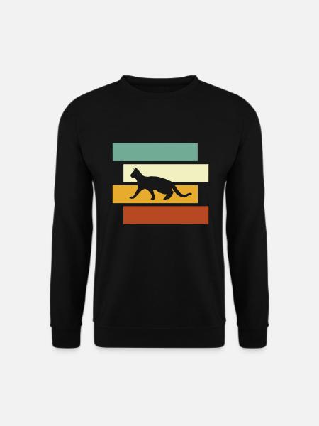 Katze Retro - Unisex Pullover - Schwarz