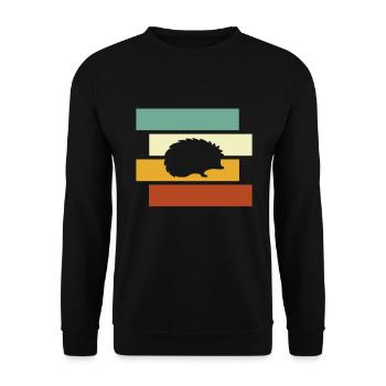 Igel Retro - Unisex Pullover - Schwarz - Vorne - Alina (178cm) & Michal (187cm)