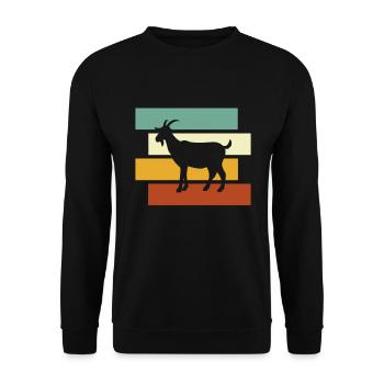 Chèvre Rétro - Sweat-shirt Unisexe - noir - Devant - Alina (178cm) & Michal (187cm)