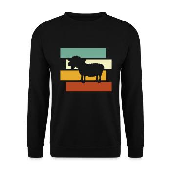 Schaf retro - Unisex Pullover - Schwarz - Vorne - Alina (178cm) & Michal (187cm)