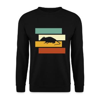 Maus Retro - Unisex Pullover - Schwarz - Vorne - Alina (178cm) & Michal (187cm)