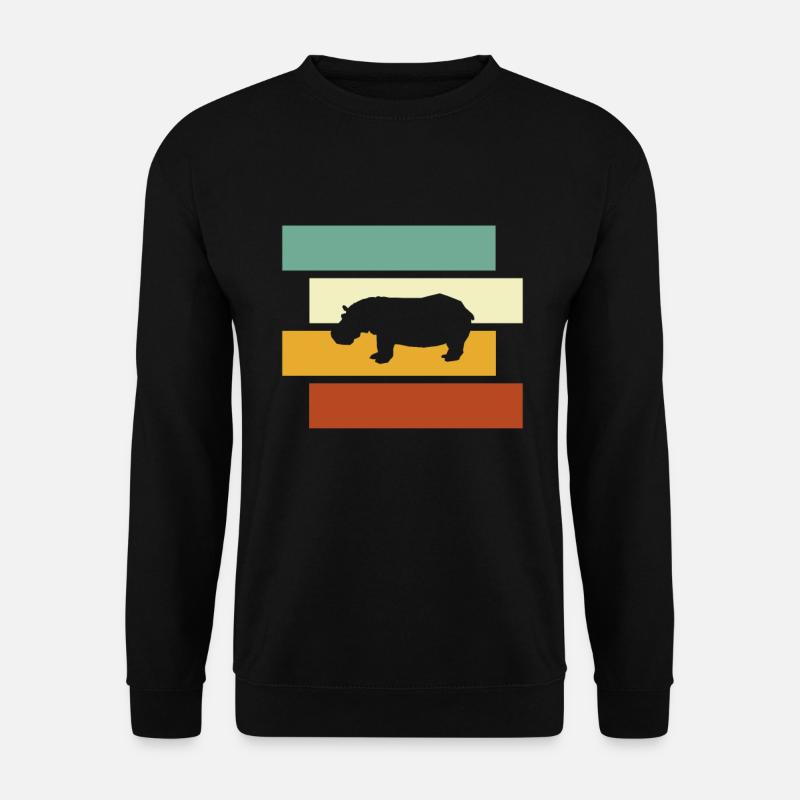 Hippopotamus Retro - Unisex Sweatshirt - black