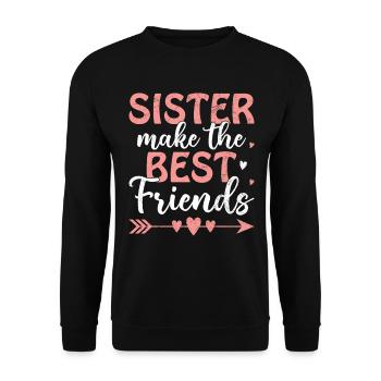 Schwester Mach Die Besten Freunde - Unisex Pullover - Schwarz - Vorne - Alina (178cm) & Michal (187cm)