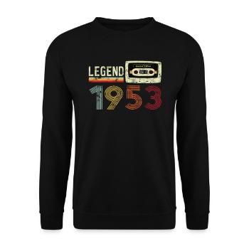 1953 Birthday Vintage Cassette - Unisex Sweatshirt - black - Front - Alina (178cm) & Michal (187cm)