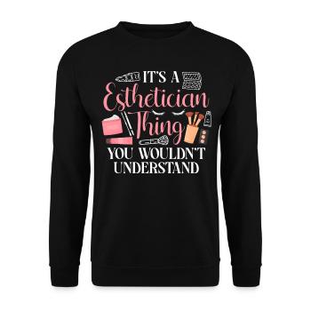 Cute Licensed Esthetician Skincare - Unisex Pullover - Schwarz - Vorne - Alina (178cm) & Michal (187cm)