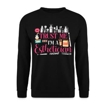 Cute Licensed Esthetician Skincare - Unisex Pullover - Schwarz - Vorne - Alina (178cm) & Michal (187cm)