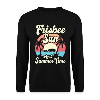 Frisbee Tropical Summer Vacation Flying Disc Sport - Unisex Sweatshirt - black - Front - Alina (178cm) & Michal (187cm)
