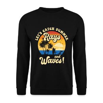 Surf Tropical Surfing Summer Surfboard Sports - Unisex Sweatshirt - black - Front - Alina (178cm) & Michal (187cm)