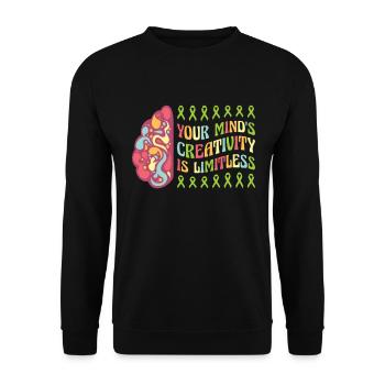Mois de la sensibilisation artistique pour - Sweat-shirt Unisexe - noir - Devant - Alina (178cm) & Michal (187cm)