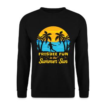 Frisbee Tropical Summer Vacation Flying Disc Sport - Unisex Sweatshirt - black - Front - Alina (178cm) & Michal (187cm)