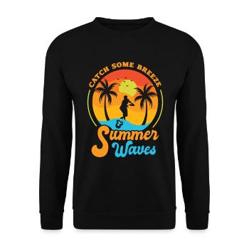 Frisbee Tropical Summer Vacation Flying Disc Sport - Unisex Sweatshirt - black - Front - Alina (178cm) & Michal (187cm)