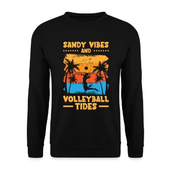Volleyball Tropical Sommersport Volleyballspieler - Unisex Pullover - Schwarz - Vorne - Alina (178cm) & Michal (187cm)