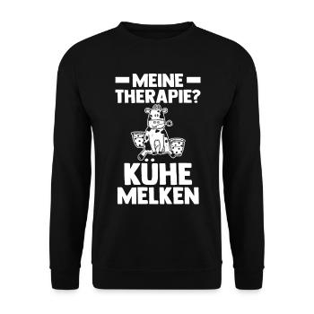 Kuh Landwirt Bauernhof Kühe - Unisex Pullover - Schwarz - Vorne - Alina (178cm) & Michal (187cm)