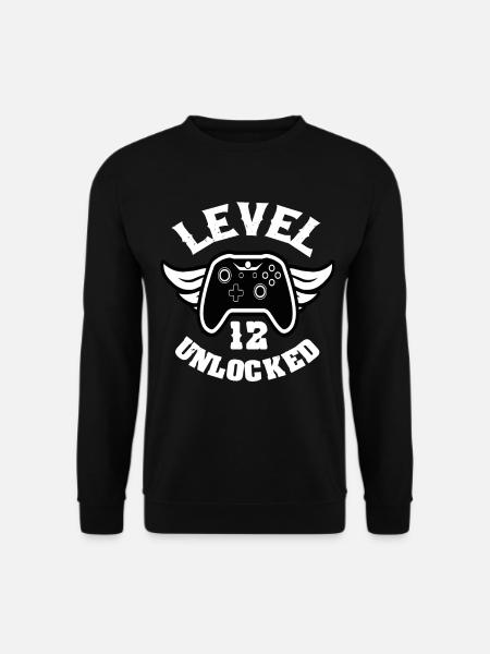 Level 12 Unlocked 12 Birthday - Unisex Sweatshirt - black