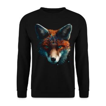 Fuchs Tierliebhaber Geschenk Wildtier Tier Motiv - Unisex Pullover - Schwarz - Vorne - Alina (178cm) & Michal (187cm)