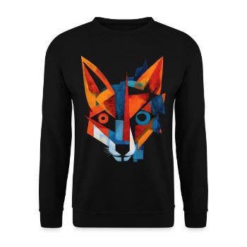 Fuchs Tierliebhaber Geschenk Wildtier Tier Motiv - Unisex Pullover - Schwarz - Vorne - Alina (178cm) & Michal (187cm)