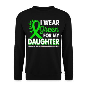 Wear green for awareness of the - Unisex Sweatshirt - black - Front - Alina (178cm) & Michal (187cm)
