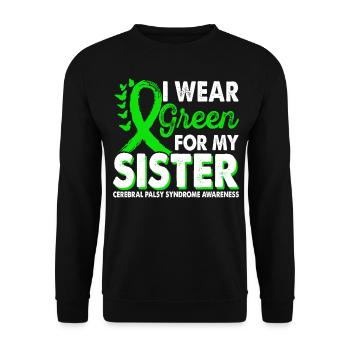 Wear green for awareness of the - Unisex Sweatshirt - black - Front - Alina (178cm) & Michal (187cm)