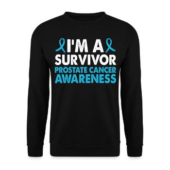 Prostate Cancer Awareness Month for Survivors - Unisex Sweatshirt - black - Front - Alina (178cm) & Michal (187cm)