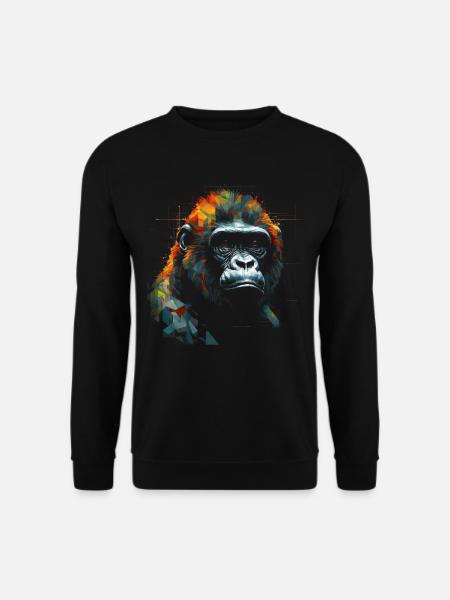 Gorilla Tier Affe Zoo Tiermotiv Tierliebhaber - Unisex Pullover - Schwarz