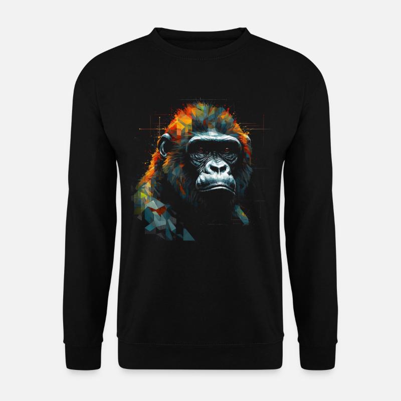 Gorilla Tier Affe Zoo Tiermotiv Tierliebhaber - Unisex Pullover - Schwarz