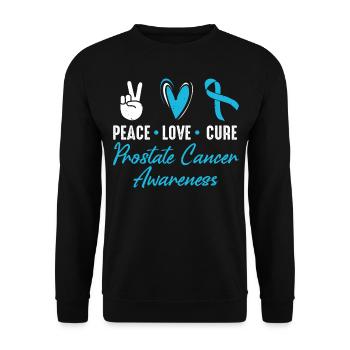 Peace, Love, Cure, Prostate Cancer - Unisex Sweatshirt - black - Front - Alina (178cm) & Michal (187cm)