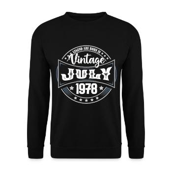 1978 July. Birthday gift July 1978. - Unisex Sweatshirt - black - Front - Alina (178cm) & Michal (187cm)