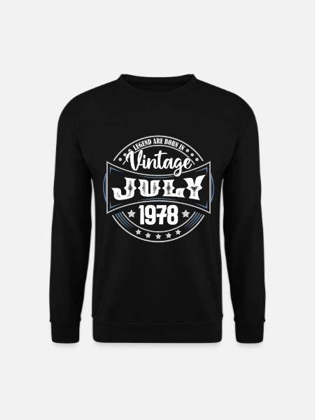 Juli 1978. Geburtstagsgeschenk Juli 1978. - Unisex Pullover - Schwarz