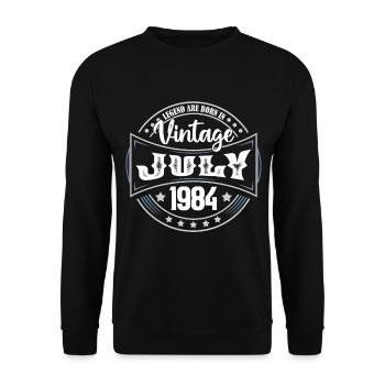 1984 Juillet. Cadeau d'anniversaire juillet 1984. - Sweat-shirt Unisexe - noir - Devant - Alina (178cm) & Michal (187cm)